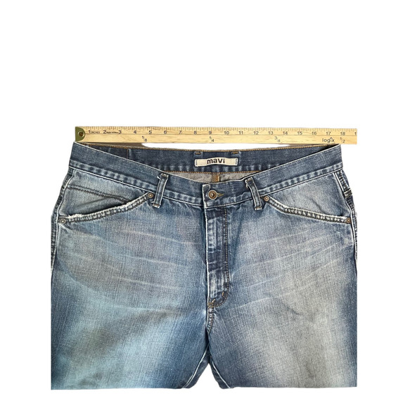 Mavi Men's Denim Jeans Alex Bootcut Lowrise Size 38x30 Distressed Workwear Faded - Picture 8 of 11